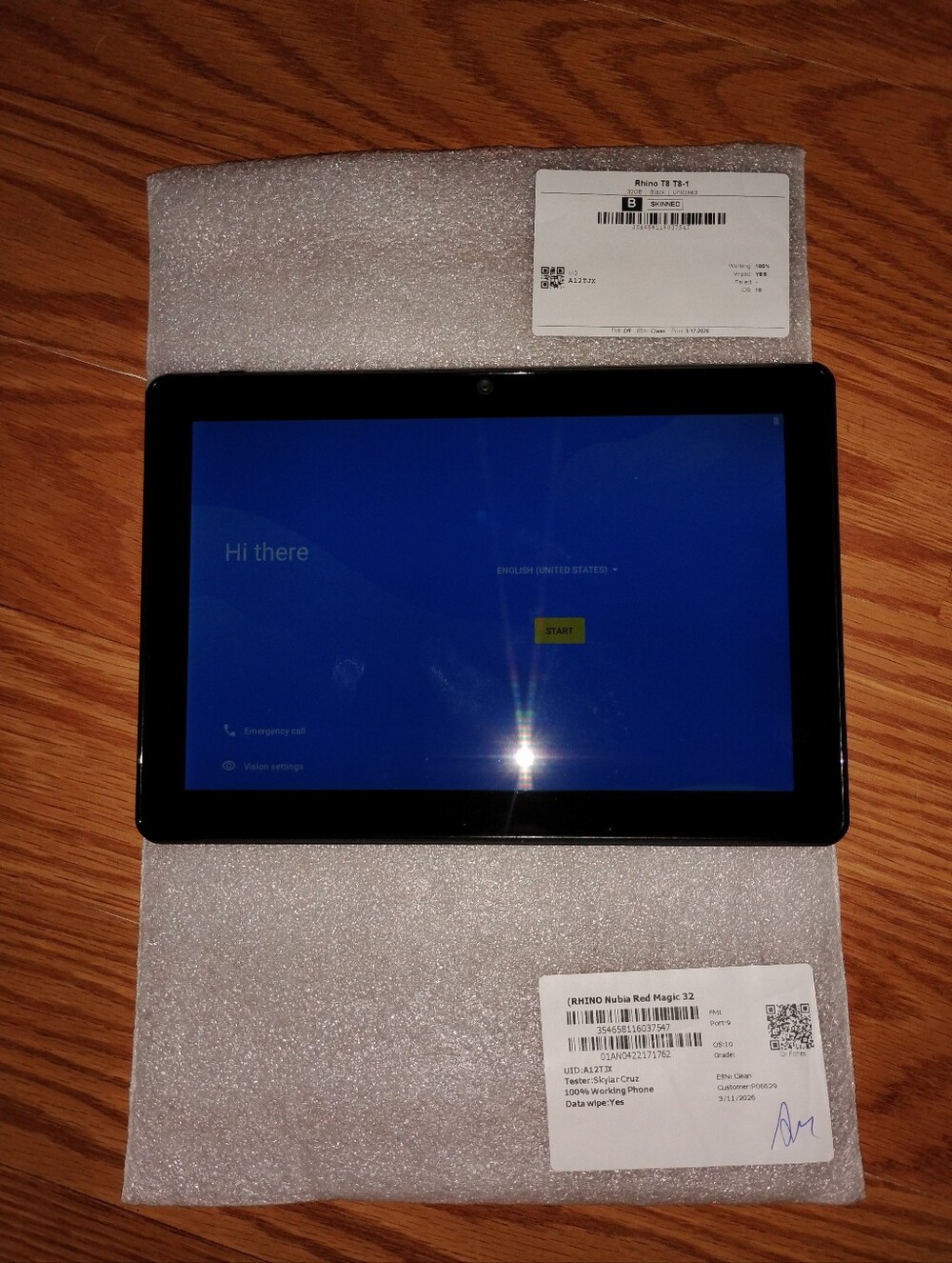 Rhino T8 Android Tablet - 8 Inch Display - Good Condition - Clean and Reset